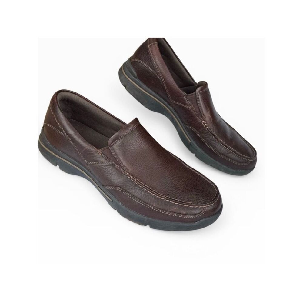 Rockport Slip On Brown Leather Classic Loafers Business Casual size 9.5